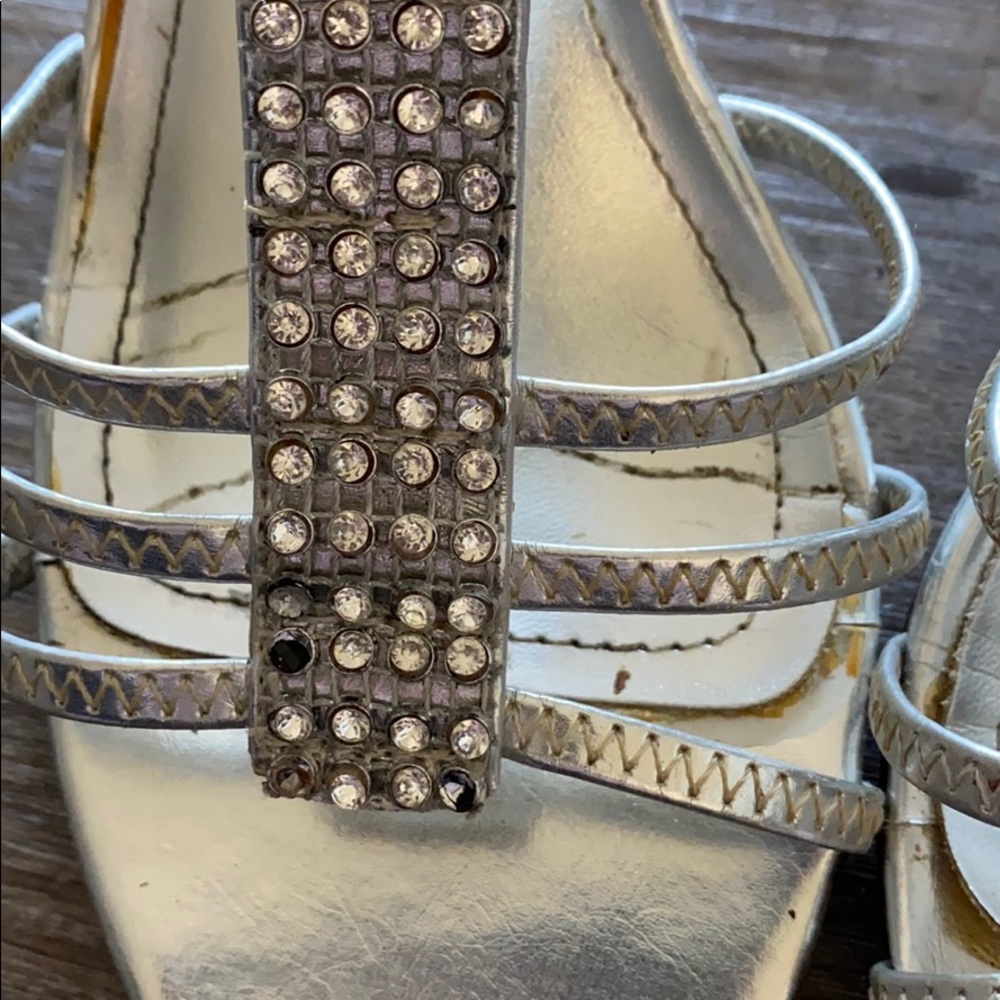 Call It Spring Silver Strappy Rhinestone Heels - Picture 7 of 7